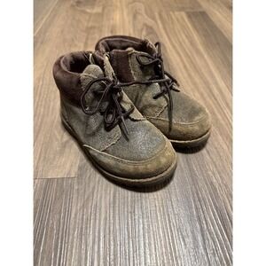 Ugg Neumel Desert lil Boot - Kids Size 9 Leather Lace Up Zipper Brown Outdoor